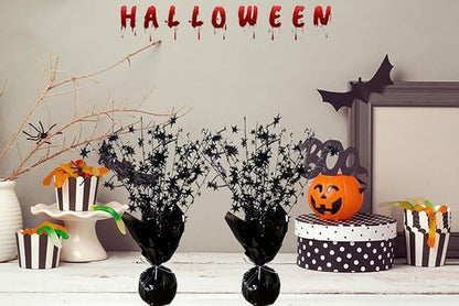 6 Pack Halloween Table Centerpieces Party Table Decoration Metallic Foil Spray Centerpiece Star Black Decor Indoor for Birthday Wedding Anniversary Graduation Holiday Party Supplies