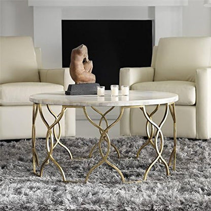 Hooker Furniture Melange Corrina 36" Round Coffee Table in Gold