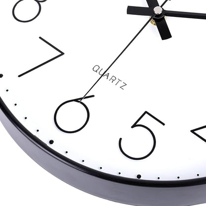 jomparis Small Wall Clock Black Wall Clocks Silent Non-Ticking for Bedroom Bathroom Kitchen(8 Inch)