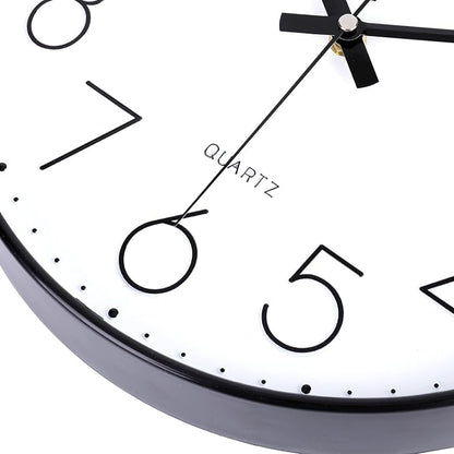 jomparis Small Wall Clock Black Wall Clocks Silent Non-Ticking for Bedroom Bathroom Kitchen(8 Inch)