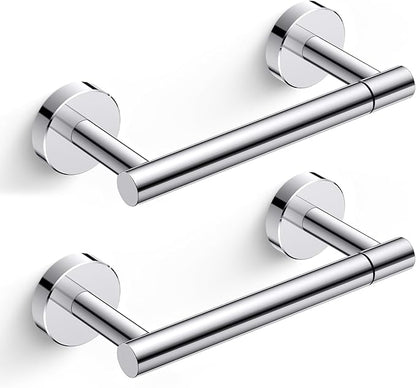FORIOUS Toilet Paper Holder Wall Mount, Stainless Steel Rustproof Double Post Pivoting Tissue Roll Holder for Bathroom, Commercial Toilet Paper Dispenser (2 Pack, Chrome)