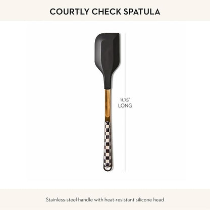 MACKENZIE-CHILDS Kitchen Spatula, Silicone Spatula for Cooking, Black-and-White Courtly Check
