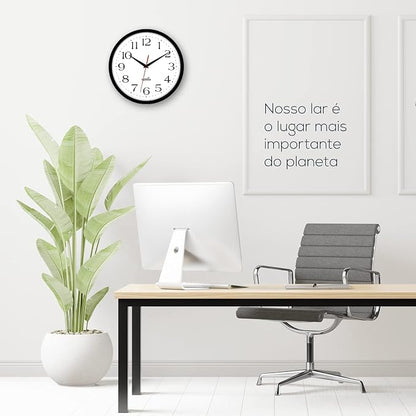 HIPPIH 2 Pack Silent Wall Clock, 12 Inch Non Ticking Quiet Digital Sweep Decorative Battery Operated Wall Clocks for Living Room Bedroom Kitchen School Office Decor, Black