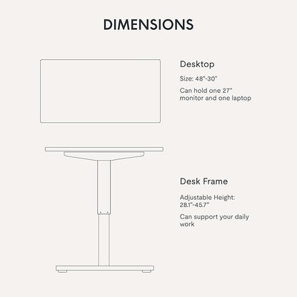 FLEXISPOT EN1 One-Piece Standing Desk with 1-Inch Thick Seamless Desktop, 48"x30" Electric Height Adjustable Desk for Home Office, Multi-Monitor Setups & Easy Assembly, Rustic Brown