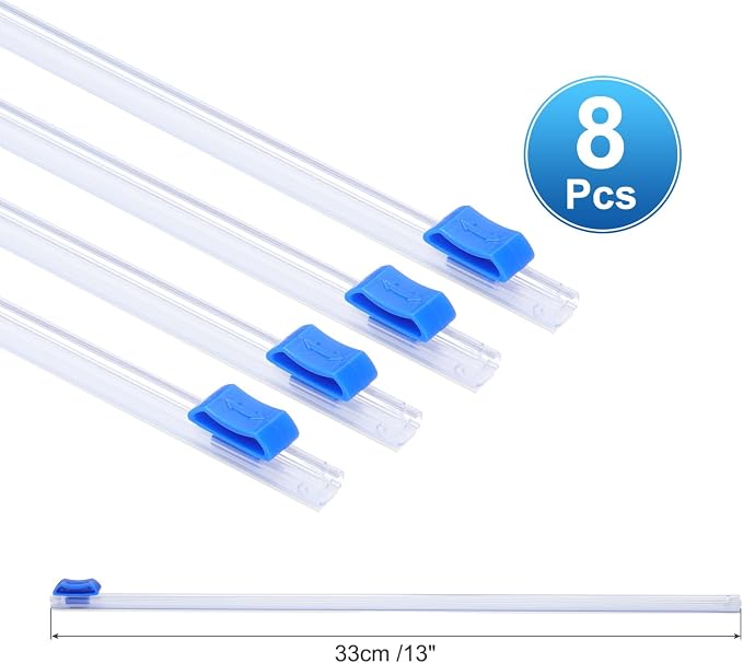 PATIKIL 8pcs Plastic Wrap Cutter, 13in Plastic Wrap Slide Cutter Self Adhesive Installation Replacement for Aluminum Foil Wax Paper Parchment Paper Wrap Dispenser, Blue