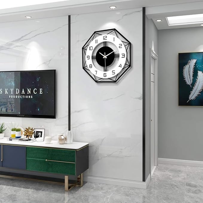 Large Wall Clocks for Living Room Decor Modern Silent Wall Clock for Home House Kitchen Bedroom Decorative Big Wall Clock Non Ticking Battery Operated Quartz for Bathroom Outdoor Indoor 14 Inch