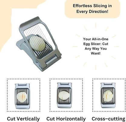 Annie & Mia Design Egg Slicer, Stainless Steel Wires Dishwasher Safe Aluminum Alloy Heavy Duty Multipurpose Cutter For Hard Boiled Eggs or Strawberry, Butter, Kiwi