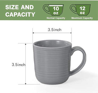 Ceramic Coffee Mugs Set of 4, 12 Ounces Ceramic coffee mug,heavy mug with Comfortable Handles,Dishwasher & Microwave Safe，coffe mug Sets 4 Beautiful Colors, tea mug for Coffee, Tea. (GARY)