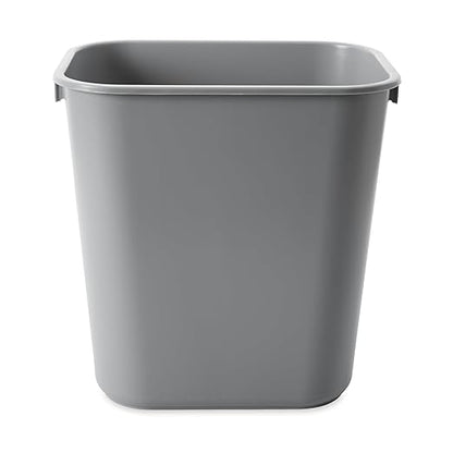 Rubbermaid Commercial Products Deskside Wastebasket/Trash Can, 3.25-Gallon/13-Quart, Gray, Plastic, for Bedroom/Bathroom/Office, Fits Under Desk/Sink/Cabinet