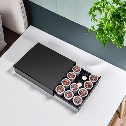 K-Cup Coffee Pods Holder, Coffee Pod Storage Drawer for Nespresso Capsules, k cup and Dolce Gusto, Organizer 20 Pod Capacity, Black