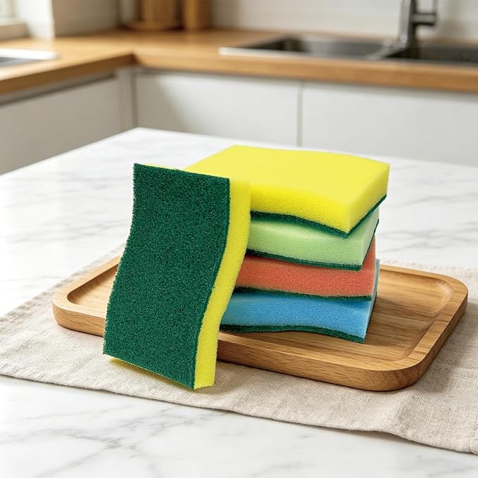 AIDEA Sponges Kitchen, 50 Pack Heavy Duty Dish Sponge, Cleaning Dish Scrubber Sponge for Home and Kitchen, Stink-Free Cleaning Supplies for Pots, Pans