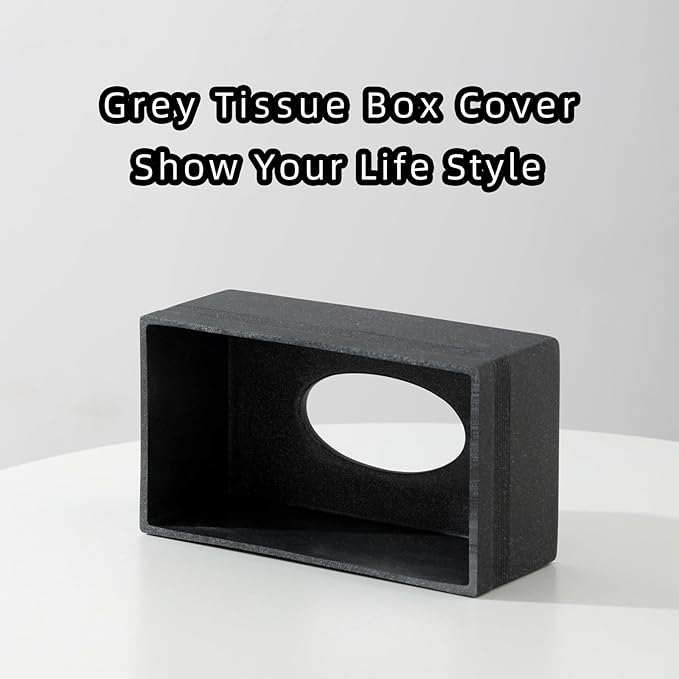 Haocoott Tissue Box Cover Rectangle, Resin Facial Tissues Holder Covers RectangularToilet Paper Holder Case Dispenser Home Decorative for Bathroom Kitchen Bedroom Living Room Office (Black)