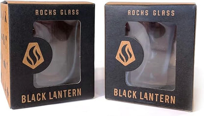 Black Lantern Whiskey Glasses Set of 2 – 11oz Heavy-Base Rocks Tumblers for Bourbon, Scotch & Cocktails – Nature-Themed Forest & Fish Design