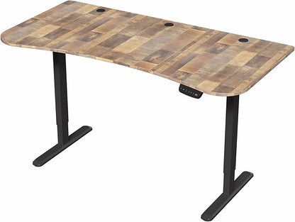 VIVO Electric 63 x 32 in Standing Desk, Touch Screen Adjustment, 220 lb Frame Support, 2E Series, Reclaimed Wood Top Black Frame, DESK-KIT-2EBP