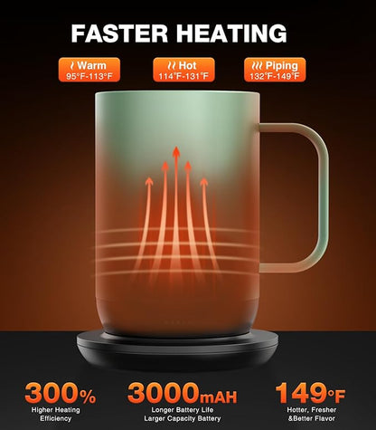 Kepwam Self-Heating Coffee Mug T1, 16oz Rechargeable Heated Coffee Mug, Smart Coffee Warmer Mug with App-Controlled,Advanced Temperature-Controlled Heating Coffee Gifts for Women Men Coffee Lover