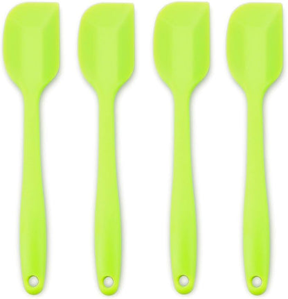 Silicone Spatula 4-piece Set, Heat-Resistant Non-stick Rubber Spatulas with Stainless Steel Core, Green