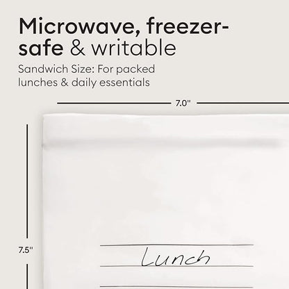 Vove Compostable Sandwich Bags 30 Ct – PFAS-Free, BPI Certified, Freezer Safe with Airtight Seal for School Lunches & Meal Prep, Plant-Based