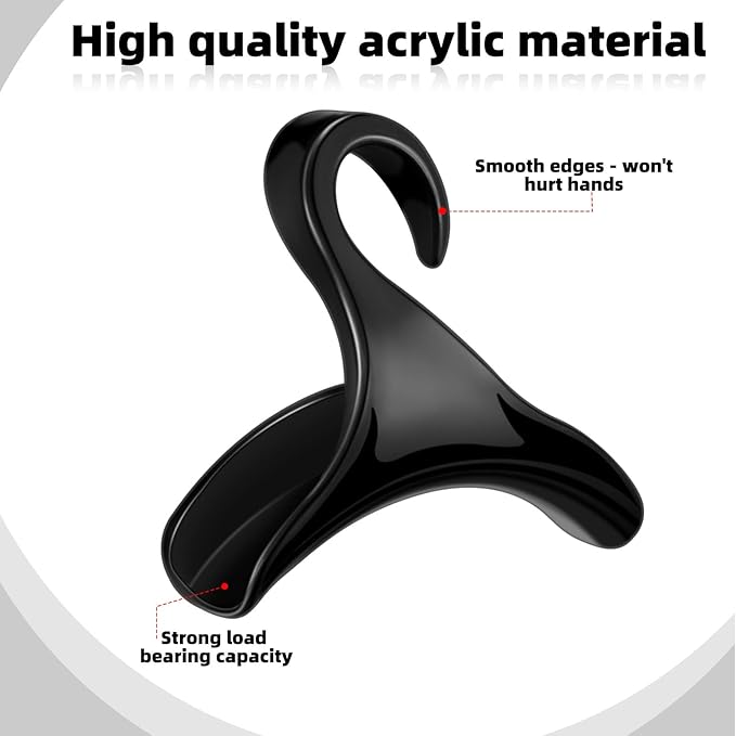 Maitys 18 Pcs Purse Hanger Hook Acrylic Bag Rack Holder for Bag Hanger Handbag Tote Hook Closet Organizer Storage Over The Closet Rod Backpacks Satchels Crossovers Tote (Black)