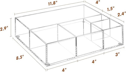 BEYGORM Acrylic Coffee Bar Station Organizer for Countertop,Office Breakroom Clear Snack Tea Storage Accessories Holder for Kcup Pod Condiment Cup Sugar Creamer Syrup, Gift for Coffee Lovers