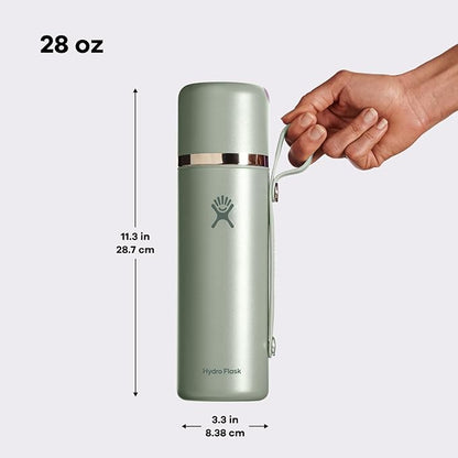 Hydro Flask Hot Flask & Cup – Insulated Stainless Steel, Hot Drink Travel Container for Coffee & Tea 28 Oz Agave Green