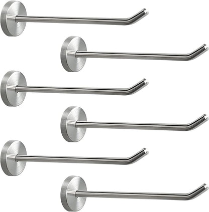 NearMoon Coat Hooks, Wall Mount Hooks for Hanging Hat Hurse Robe, 304 Stainless Steel Heavy Duty Towel Hangers for Bathroom Livingroom Hotel Kitchen Garage, 6 Pack (6 Inch, Brushed Nickel)