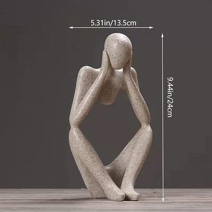 Thinker Statues And Sculptures, Sandstone Resin Thinker Statue Ornaments, Abstract Style Sculptures, Housewarming Gifts, Housewarming Decorations, Living Room Dining Desk Decorations (Middle, Large)