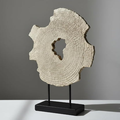 Modern Abstract Decorative Sculpture, Dining Living Room Desk Decor,Geometric Home Decor Statues,Shelf Top Decor Aesthetics, Wood Grain White