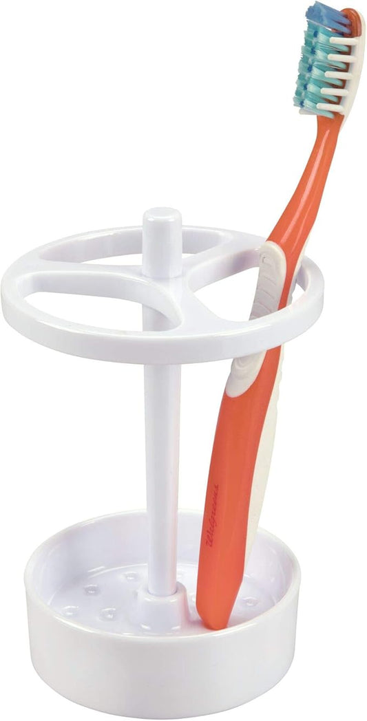 iDesign - 19814 Franklin BPA-Free Plastic XL Toothbrush Stand, 3.75" x 3.75" x 5.75", White
