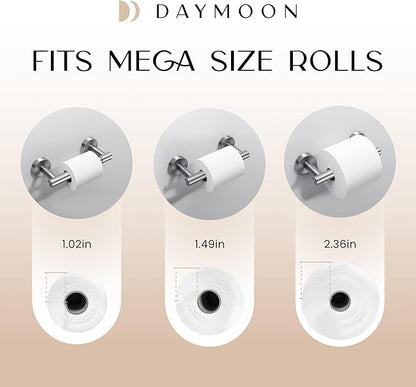 Day Moon™ - Toilet Paper Holder - Modern Roll Holder for Bathroom - 1 Pack - Wall Mount - Classic, Brushed Nickel