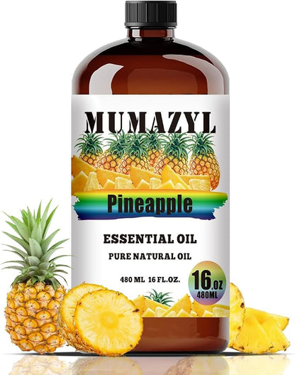 Pineapple Essential Oil, Pineapple Oil 16 Fl Oz 480ML for Diffuser Humidifier Yoga Cleaning DIY Candle Soap Making MUMAZYL Essential Oils