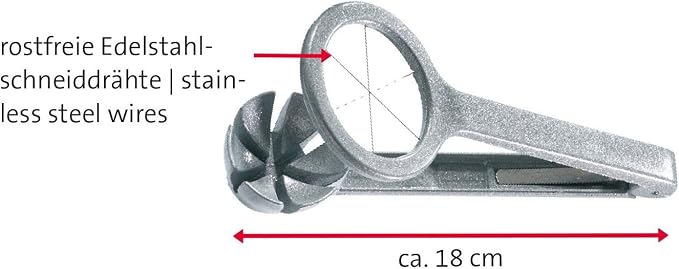 Westmark Wedge Egg Slicer - Heavy-Duty Aluminum Cutter with Stainless Steel Blades for Wedge Slices, Multi-Purpose Wedger for Eggs, Mushrooms, Strawberries & Kiwi, Kitchen Essentials