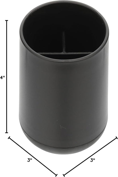 iDesign Toothbrush Holder for Normal Toothbrushes, Spin Brushes, and Toothpaste, The Cade Collection - 3" x 3" x 4. 5", Matte Black