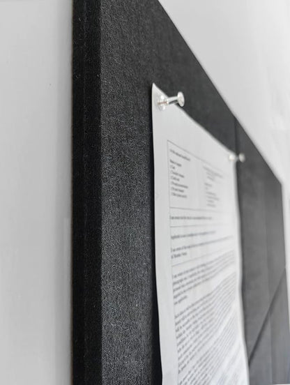 Black Cork Board Alternative 47"x35" | Felt Wall Tiles (12-Pack) | Aesthetic Felt Bulletin Board for Office, Home & Classroom | Large Cork Boards for Walls Pinboard Dartboard Wall Protector