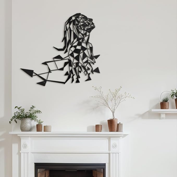 SIGNLEADER Metal Wall Art Decor Woman's Desire Modern Abstract Wall Sculpture Hangings Home Decoration for Living Room, Bedroom, Bathroom, Kitchen, Outdoor - 18" Black