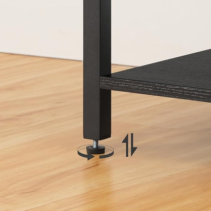 HOOBRO LED TV Stand for 75 Inch TVs with Charging Station, Gaming Entertainment Center with 3-Tier Open Storage, Long 70.1” Media TV Console Table, TV Stand for Living Room, Bedroom, Black BB22UDDS01