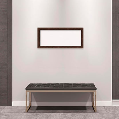 Amanti Art White Cork Board for Wall, 15x33 Vision Board with Brown Wood Frame, Medium Corkboard Office Decor for Home Organization, Casual Corkboard Pinboard to display items for home organization