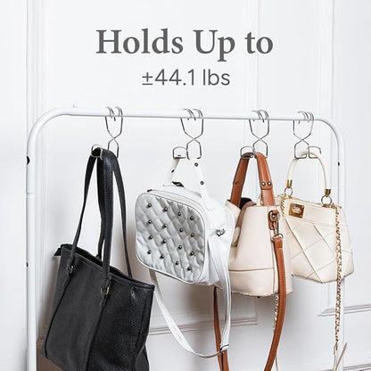 Wiosi Metal Purse Hanger Closet Set of 4 - Anti-Fall Heavy Duty Bag Organizer Hooks for Handbags, Backpacks & Totes, Durable Space Saving Bag Holder and Closet Hook