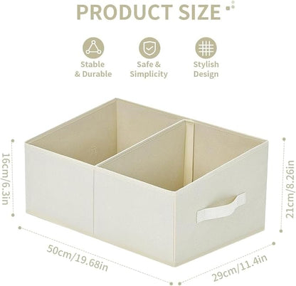 DIMJ Trapezoid Storage Bins for clothes - 4 Packs Closet Organizers and Storage Baskets, Foldable Closet Baskets with Handles and Divider, Closet Storage Bin Toybox for Shelves Living Room Bedroom