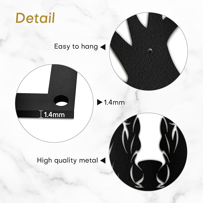 SIGNLEADER Metal Wall Art Decor Deer Minimalist Modern Abstract Wall Sculpture Hangings Home Decoration for Living Room, Bedroom, Bathroom, Kitchen, Outdoor - 30" Black
