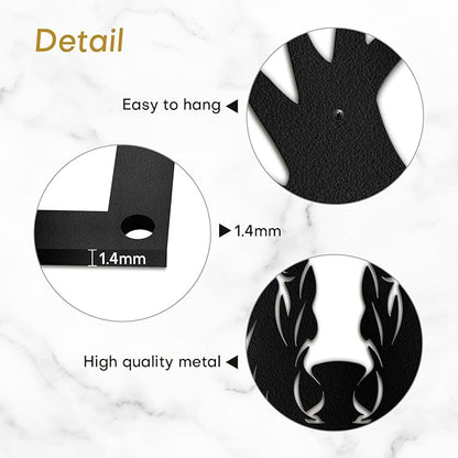 SIGNLEADER Metal Wall Art Decor Deer Minimalist Modern Abstract Wall Sculpture Hangings Home Decoration for Living Room, Bedroom, Bathroom, Kitchen, Outdoor - 30" Black