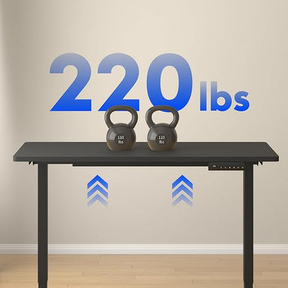 FLEXISPOT E3 Dual Motor 60 x 24 Electric Standing Desk Sit Stand Up Desk, Holds 220 lbs, Adjustable Height w/ Memory Presets, One-Piece Black Desktop & Black Frame, Ships in 2 Boxes
