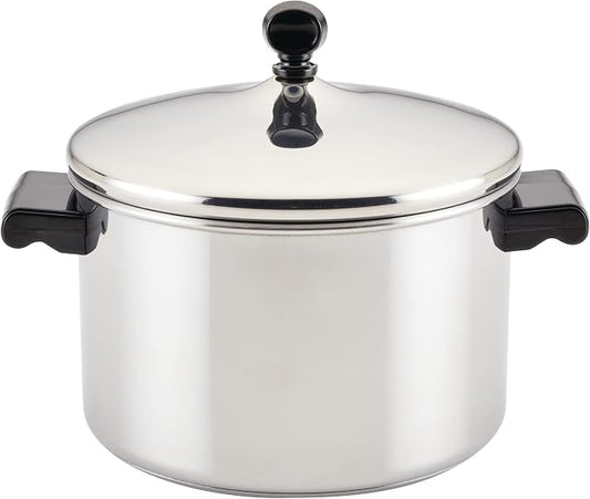 Farberware Classic Series Stainless Steel Sauce Pot with Lid, 4-Quart Cookware, Silver