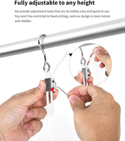 BaiNong Adjustable Closet Hanging Rod Heavy Duty 32'' Silver (Silver, 32 Inch)