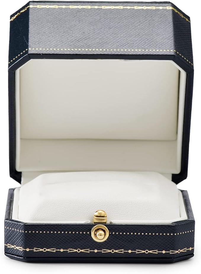 Oirlv Engagement Wedding Ring Box for Proposal Octagonal Ring Bearer Box