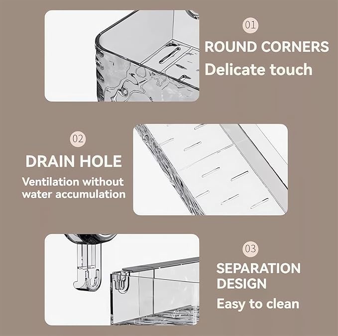 No-Drill Bathroom Suction Storage Box, Corrugated Suction Cup Shower Shelf - Heavy Duty Shower Caddy with Strong Suction Cups, Waterproof Bathroom Organizer (#1)