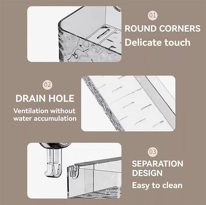 No-Drill Bathroom Suction Storage Box, Corrugated Suction Cup Shower Shelf - Heavy Duty Shower Caddy with Strong Suction Cups, Waterproof Bathroom Organizer (#1)