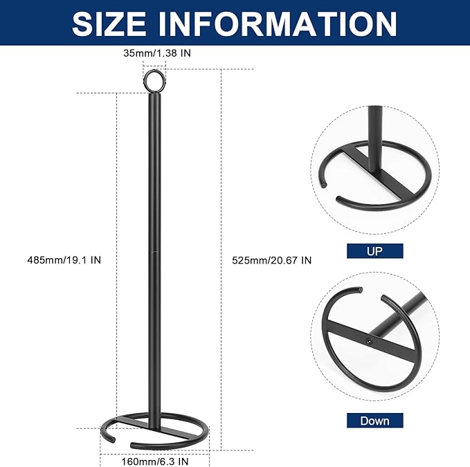 NearMoon Bath Toilet Paper Holder Stand, Freestanding Tissue Paper Storage with Reserve, Space Toilet 4 Rolls Holder for Bathroom/Kitchen Countertop-All Metal (1 Pack, Matte Black)