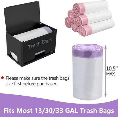 STWWO Extra Large Trash Bag Holder Dispenser, Metal Garbage Bag Dispenser Roll Holder,Trash Storage Organizer for Kitchen Laundry Room Under Sink, Wall Mounted or Freestanding, Black