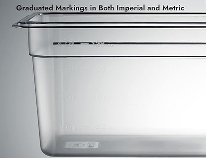 CURTA 6 Pack NSF Food Pans, 1/3 Size 6 Inch Deep, Commercial Polycarbonate Plastic Clear Freezer-Safe