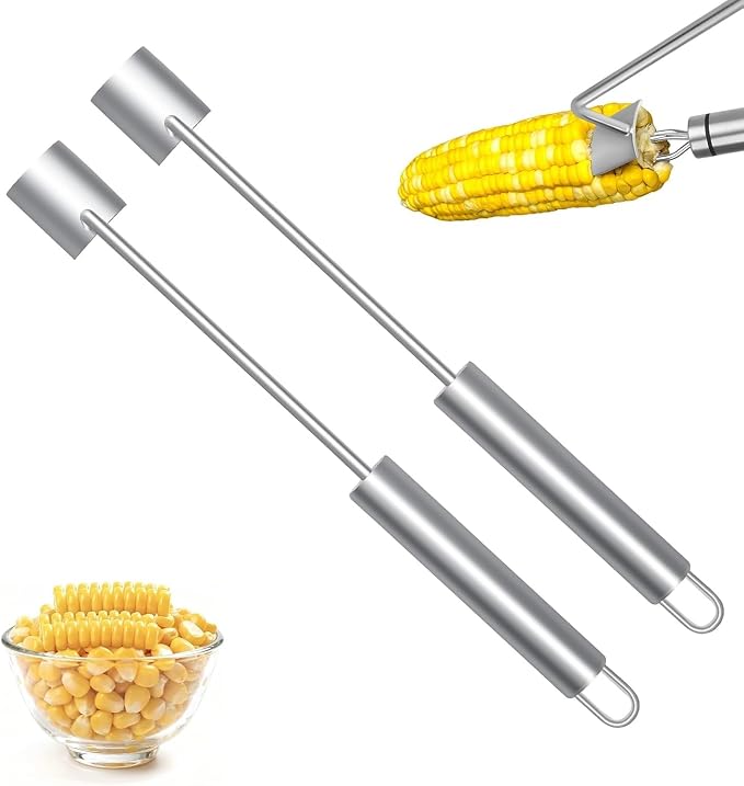 Corn on the Cob Remover Long Handle Stainless Steel Corn Stripping Tool,corn cob stripper, corn peeler for corn on the cob, Stainless Steel Corn Stripper Tool (2)